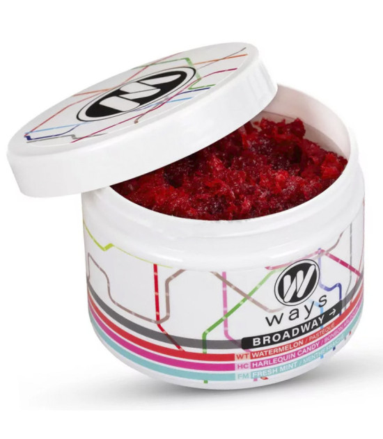 WAYS 50g Tabamel - Nikotinfreier Ersatz (Nikotinfreie Cellulose für Wasserpfeifen) - Coney Island (Erdbeere, Banane)