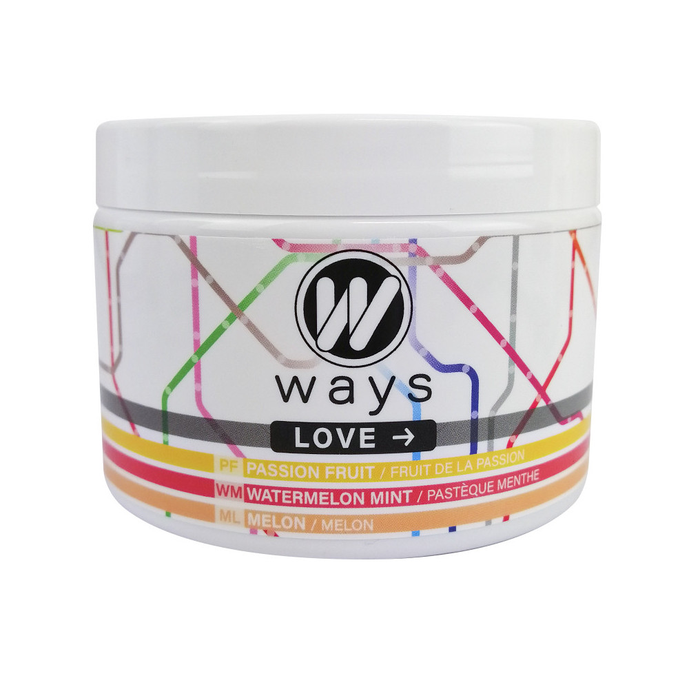 WAYS 200g Tabamel - Nikotinfreier Ersatz (Nikotinfreie Cellulose für Wasserpfeifen) - Love 66 (Passionsfrucht, Wassermelone, Min