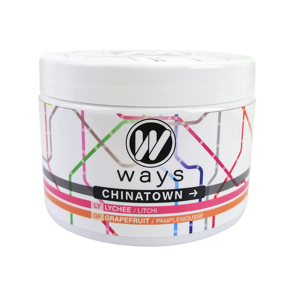 WAYS 200g Tabamel - Nikotinfreier Ersatz (Nikotinfreie Cellulose für Wasserpfeifen) - Chinatown (Litschi, rote Grapefruit)