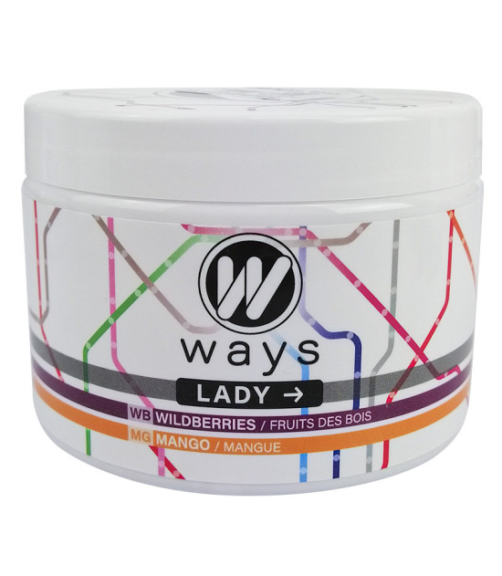 WAYS 200g Tabamel - Nikotinfreier Ersatz (Nikotinfreie Cellulose für Wasserpfeifen) - Lady Killer (Beerenfrucht, Mango)