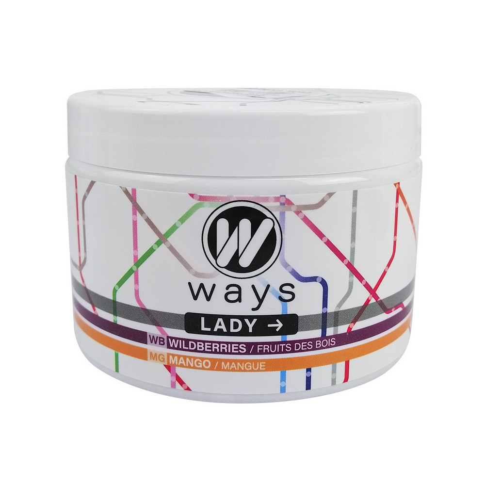 WAYS 200g Tabamel - Nikotinfreier Ersatz (Nikotinfreie Cellulose für Wasserpfeifen) - Lady Killer (Beerenfrucht, Mango)