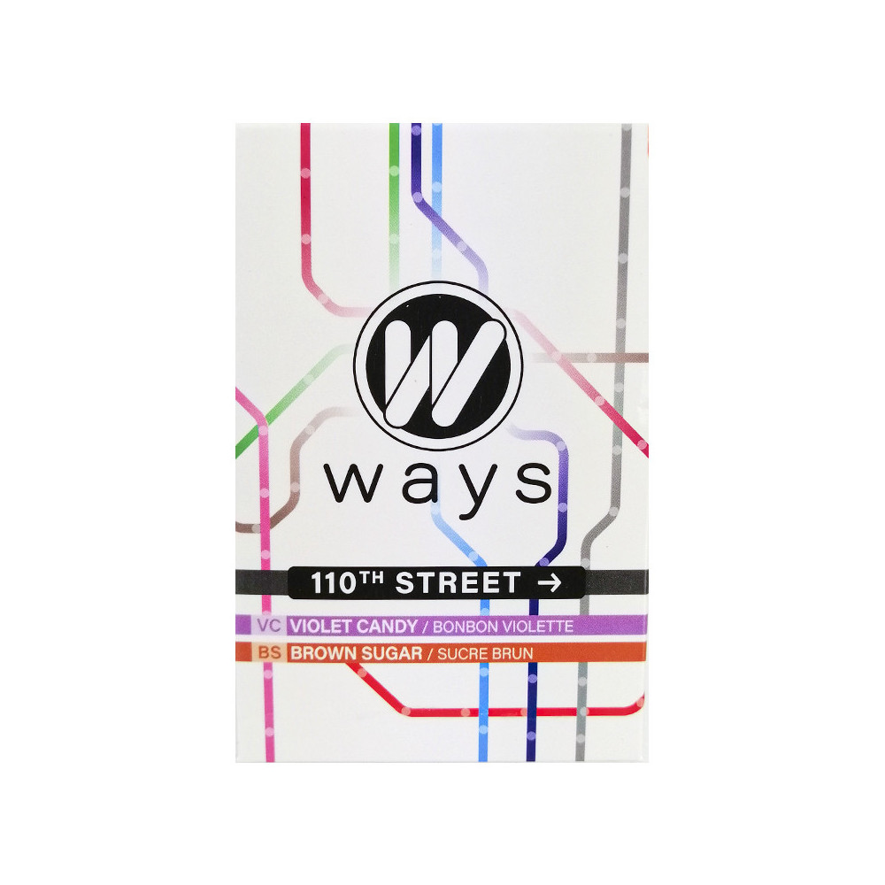 WAYS 50g Tabamel - Nikotinfreier Ersatz (Nikotinfreie Cellulose für Wasserpfeifen) - 110th Street (Violettenbonbons, brauner Zuc