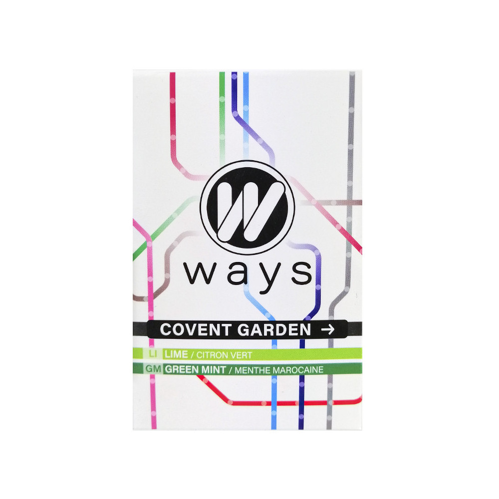 WAYS 50g Tabamel - Nikotinfreier Ersatz (Nikotinfreie Cellulose für Wasserpfeifen) - Covent Garden (Limette, Marokkanische Minze