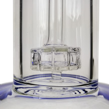 Bongglas, schwarzes Blatt, Trommel, einzelne Qualle, blau, 45 cm - Detail des Trommelkühlers
