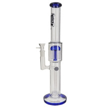 Bongglas, schwarzes Blatt, Trommel, einzelne Qualle, blau, 45 cm