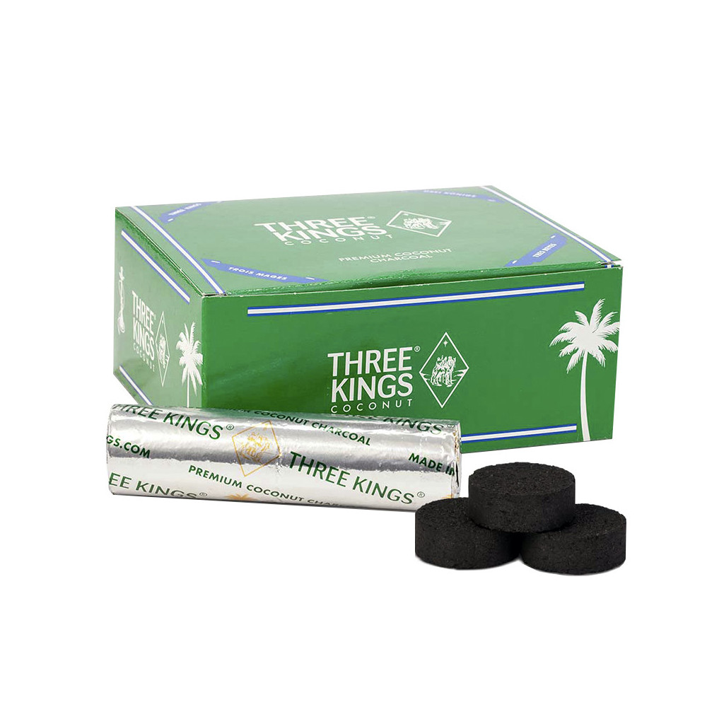 Three Kings Naturkohle - Kokosnuss - Zehnerpackung