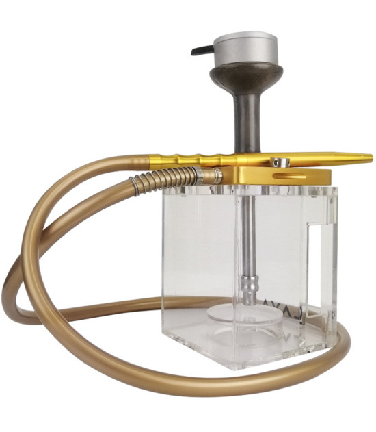 Wasserpfeife Lava Cube Gold 38 cm