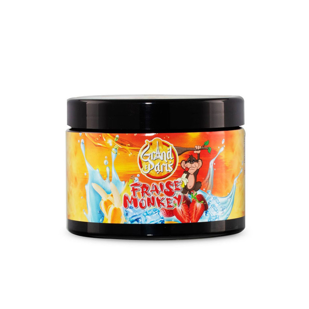 Shisha-Aroma ohne Nikotin – Grand Paris – Fraise Monkey (Erdbeere, Banane, Menthol) 200 g