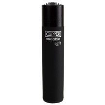 Clipper Soft Touch Classic Feuerzeug, schwarz – Vorderansicht