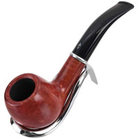 Savinelli Arcobaleno Red 9mm Tabakpfeife in einem verchromten Pfeifenständer