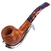 Savinelli Fantasia Smooth Natural 9mm Tabakpfeife in einem verchromten Pfeifenständer