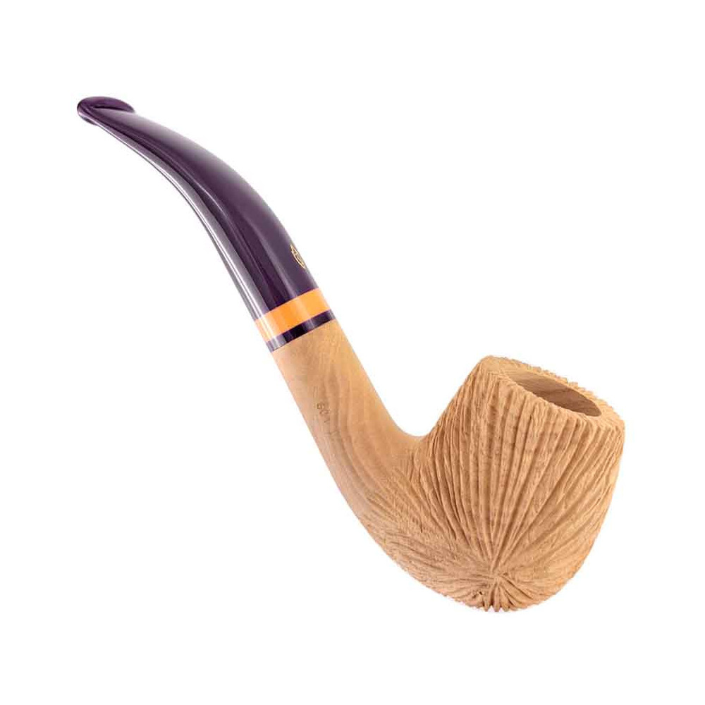 Savinelli Riccio Rusticated Natural 9mm Tabakpfeife - Seitenansicht