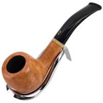 Savinelli Primo Fumo 9mm Tabakpfeife, aufbewahrt in einem verchromten Pfeifenständer