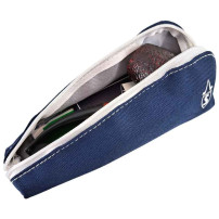 Savinelli One Rustic Dunkelbraune 9-mm-Tabakpfeife, aufbewahrt in einem blauen Reißverschlussetui