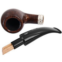 Tabakpfeife Savinelli Trevi Smooth 9mm, ausgeklappt, mit eingesetztem Balsafilter