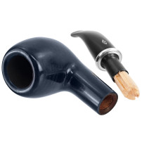 Savinelli Arcobaleno Blue 9mm Tabakpfeife, aufgeklappt mit eingesetztem Balsafilter