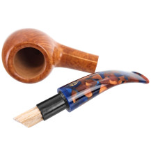 Savinelli Fantasia Smooth Natural 9mm Tabakpfeife, aufgeklappt mit eingesetztem Balsafilter