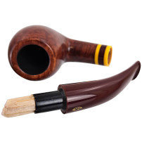 Tabakpfeife Savinelli Regimental Smooth Burgundy 9mm, aufgeklappt, mit eingesetztem Balsafilter