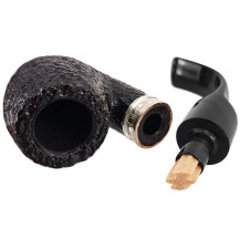 Tabakpfeife Savinelli Trevi Rusticated Full Bent 9mm, ungefaltet, mit eingesetztem Balsafilter