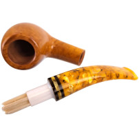 Savinelli Miele Honey 9mm Tabakpfeife, aufgeklappt, mit eingesetztem Balsafilter