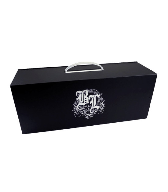 Set aus Glas-Bongos für getrocknete Kräuter und Öle in einem Etui