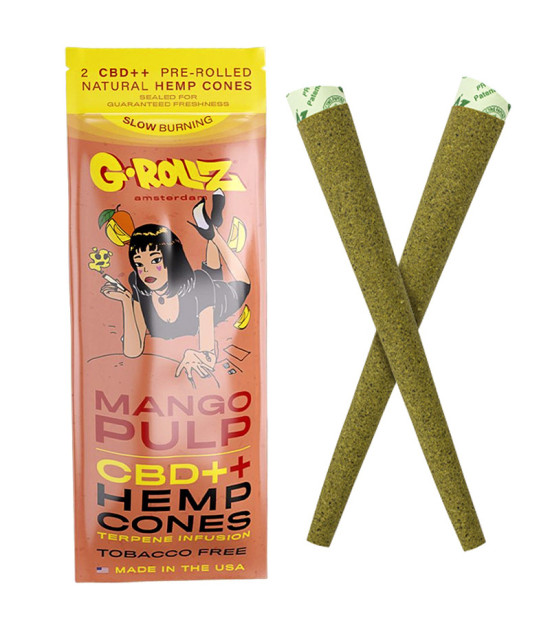 G-Rollz CBD Hanf-Blunts mit Mango-Fruchtfleisch, 2 Stück