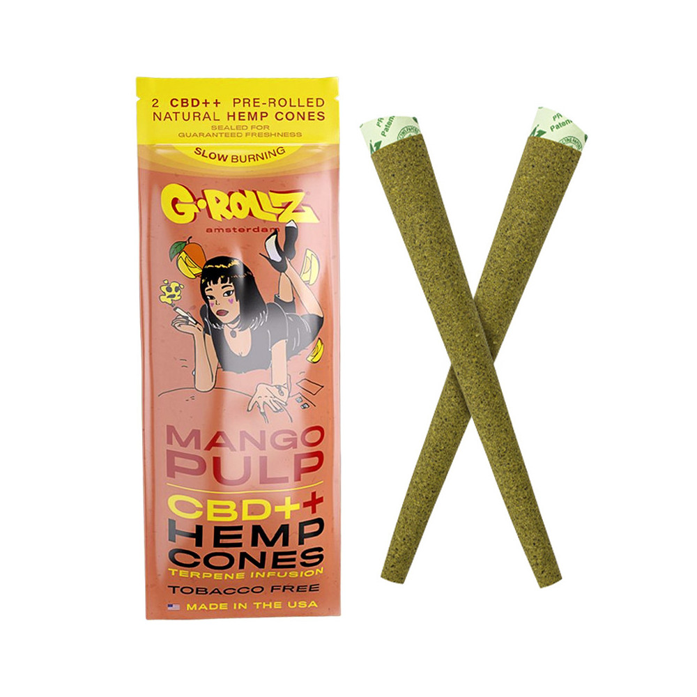 G-Rollz CBD Hanf-Blunts mit Mango-Fruchtfleisch, 2 Stück