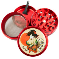 Grinder Geisha Black Leaf 4-teilig Rot