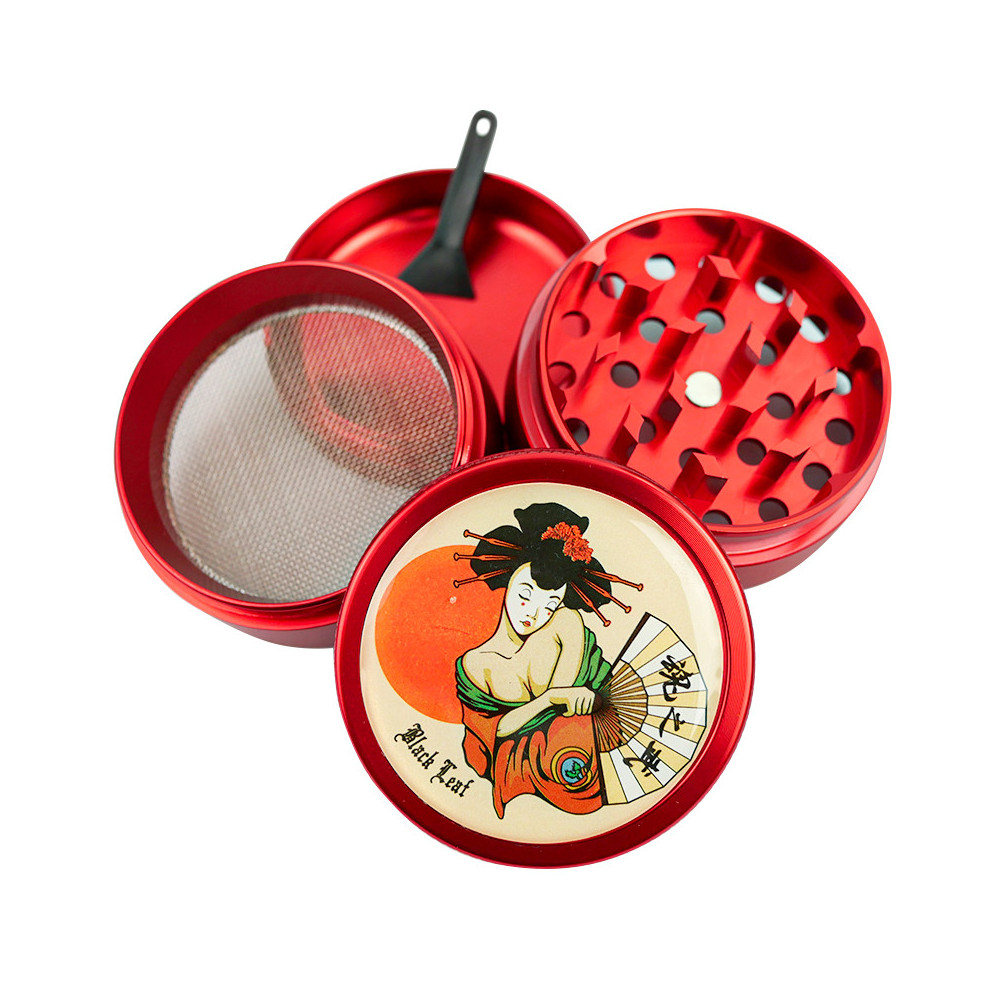 Grinder Geisha Black Leaf 4-teilig Rot