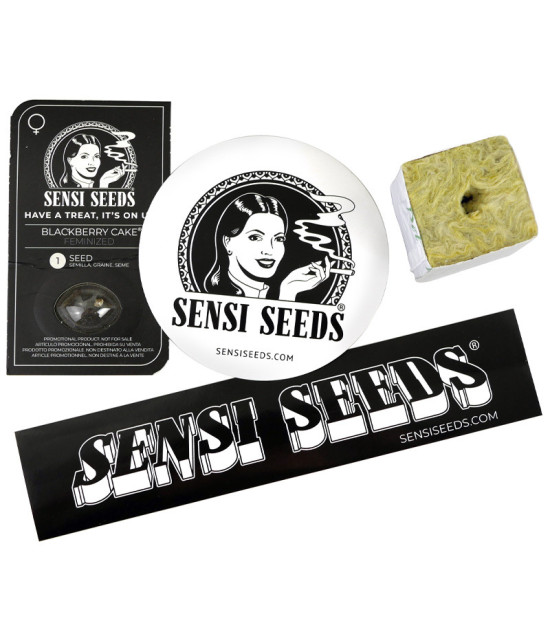5-Euro-Freunde-Geschenkset: Sensi Seeds feminisierte Samen, Sensi Seeds Aufkleber und Bewurzelungswerkzeug