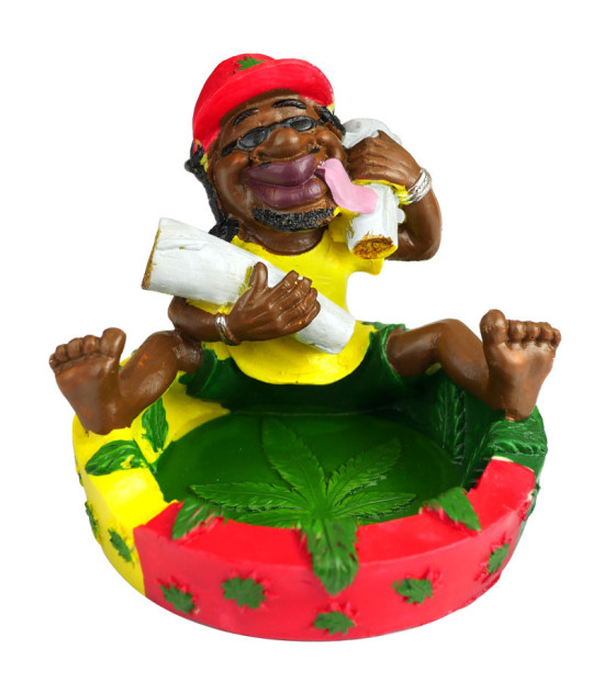 Rastafari-Zigarettenaschenbecher mit Joints