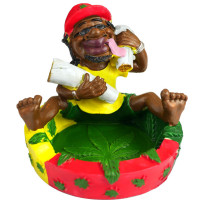 Rastafari-Zigarettenaschenbecher mit Joints
