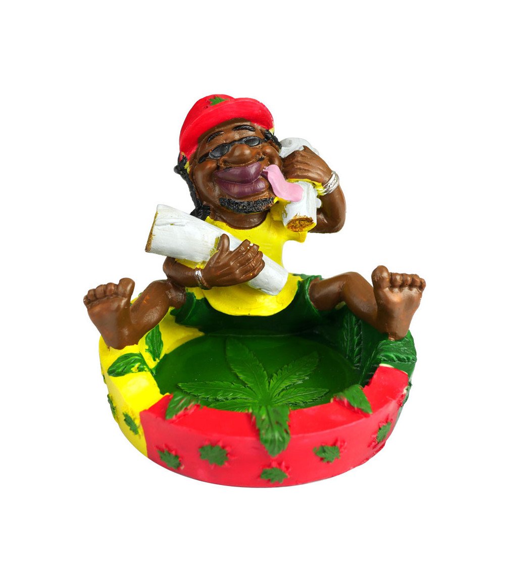Rastafari-Zigarettenaschenbecher mit Joints