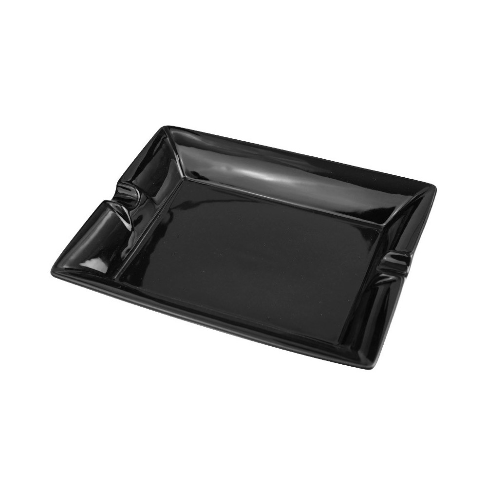 Zigarrenaschenbecher aus Keramik, schwarz