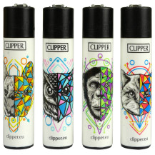 Clipper Feuerzeug GEOMETRISCHE TIERE Serie 4 Stück