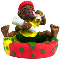 Rastafari-Zigarettenaschenbecher mit Joints