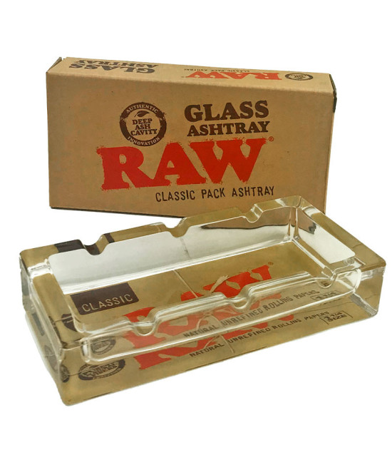 RAW Quadratischer Glas-Zigarettenaschenbecher 16 cm