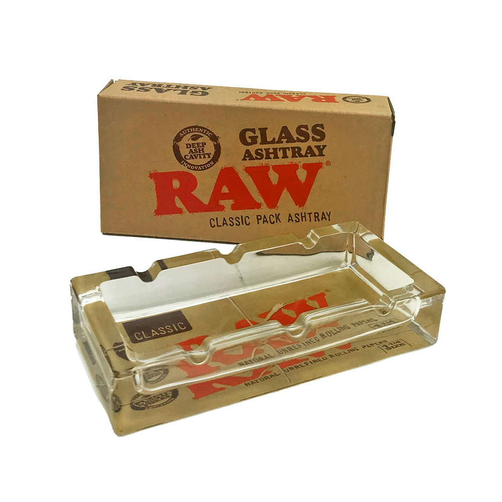 RAW Quadratischer Glas-Zigarettenaschenbecher 16 cm