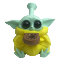 Silikon-Bong Yoda Gelb 12,5 cm