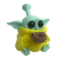 Silikon-Bong Yoda Gelb 12,5 cm