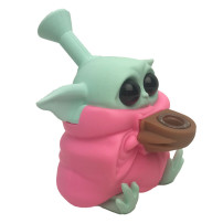Silikon-Bong Yoda Pink 12,5 cm