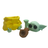 Silikon-Bong Yoda Gelb 12,5 cm