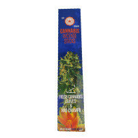 Cannabis-Räucherstäbchen – Nag Champa und getrocknete Cannabisblätter