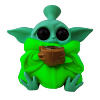 Silikon-Bong Yoda Grün 12,5 cm
