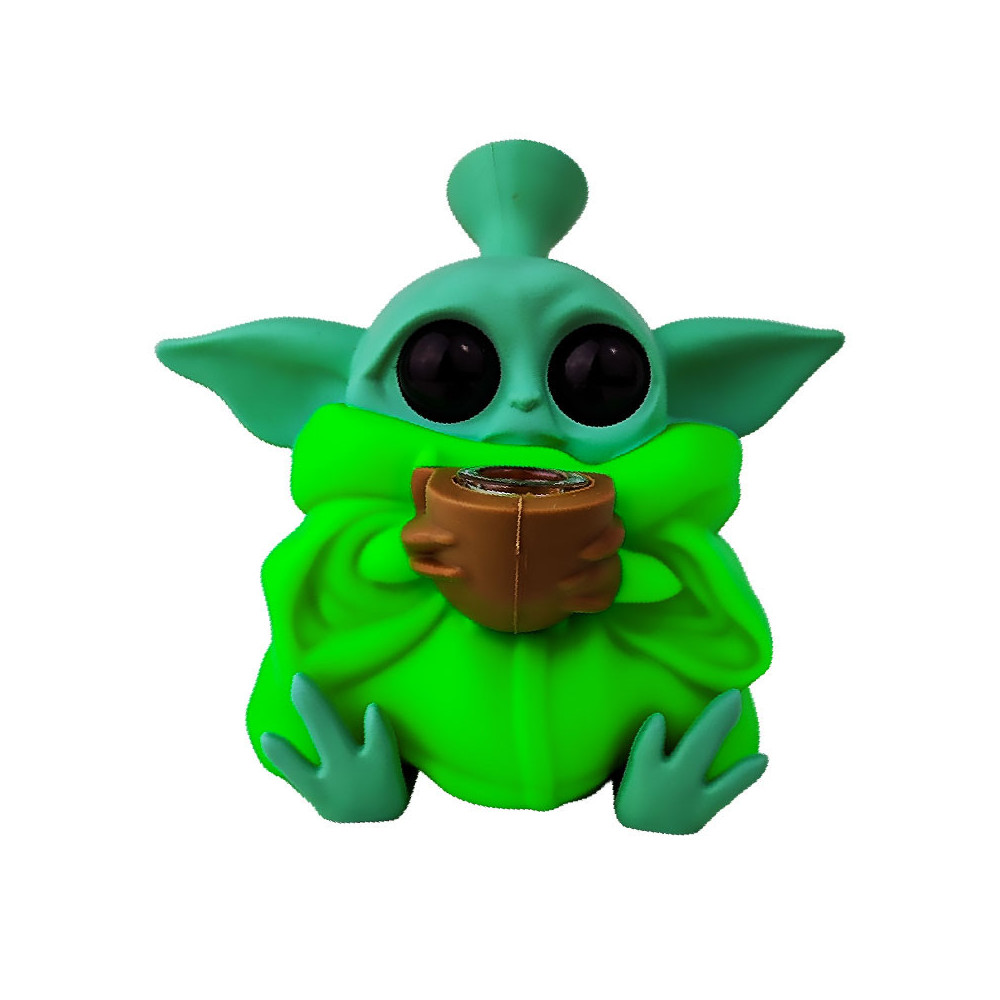 Silikon-Bong Yoda Grün 12,5 cm