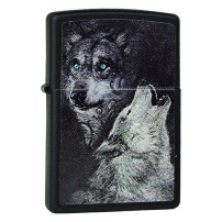 Zippo Wolf Feuerzeug / Schwarz Matt