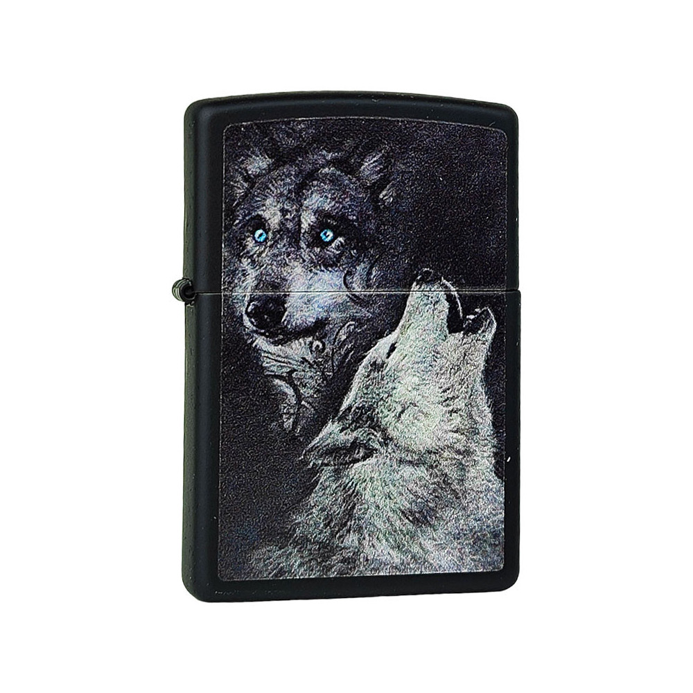 Zippo Wolf Feuerzeug / Schwarz Matt