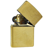 Zippo Feuerzeug, Messing, gebürstetes Gold