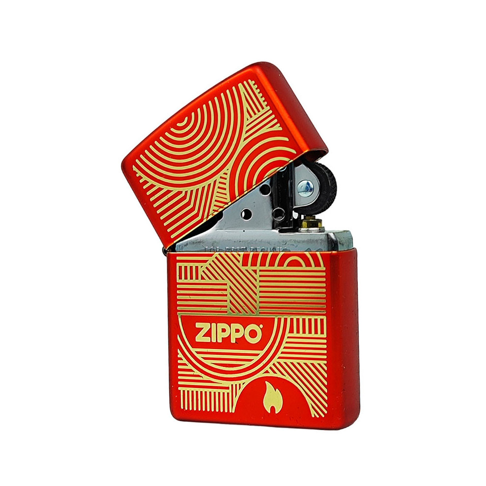 Feuerzeug Zippo Circle Line Metallic Rot