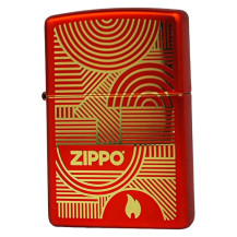 Feuerzeug Zippo Circle Line Metallic Rot